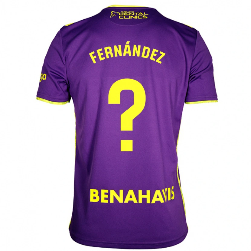 Danxen Dames José Fernández #0 Paars Geel Uitshirt Uittenue 2024/25 T-Shirt