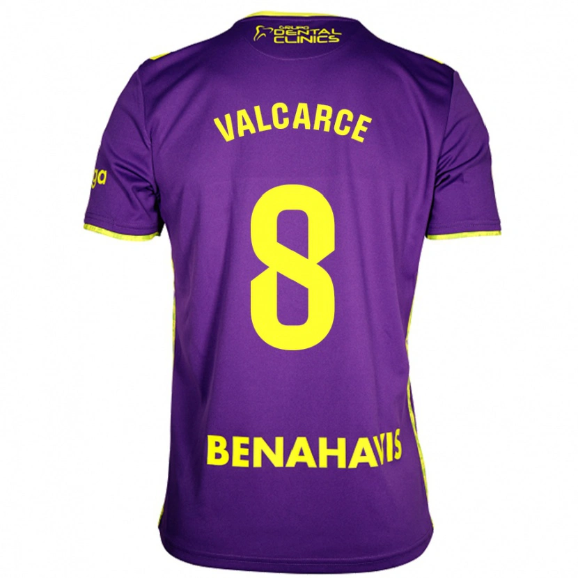 Danxen Dames Alejandro Valcarce #8 Paars Geel Uitshirt Uittenue 2024/25 T-Shirt