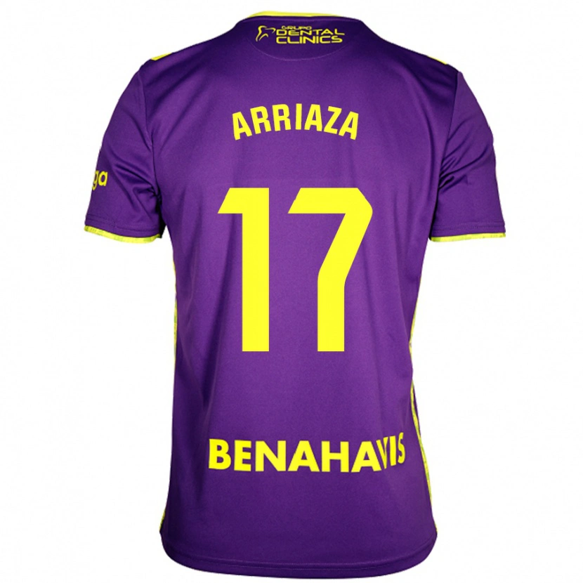 Danxen Dames Pablo Arriaza #17 Paars Geel Uitshirt Uittenue 2024/25 T-Shirt
