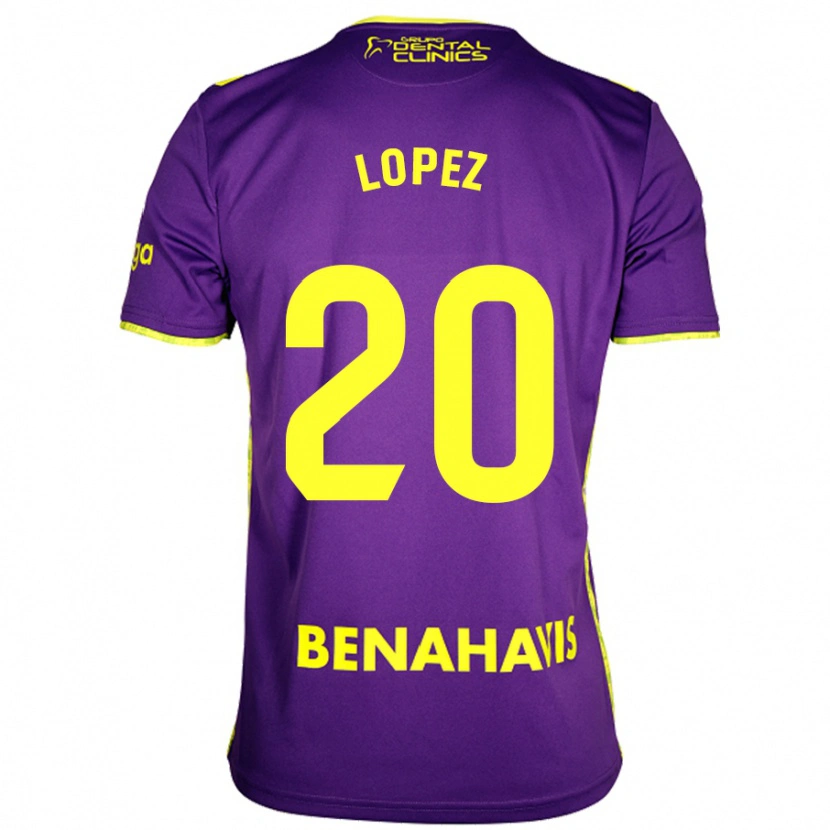 Danxen Dames Adri López #20 Paars Geel Uitshirt Uittenue 2024/25 T-Shirt