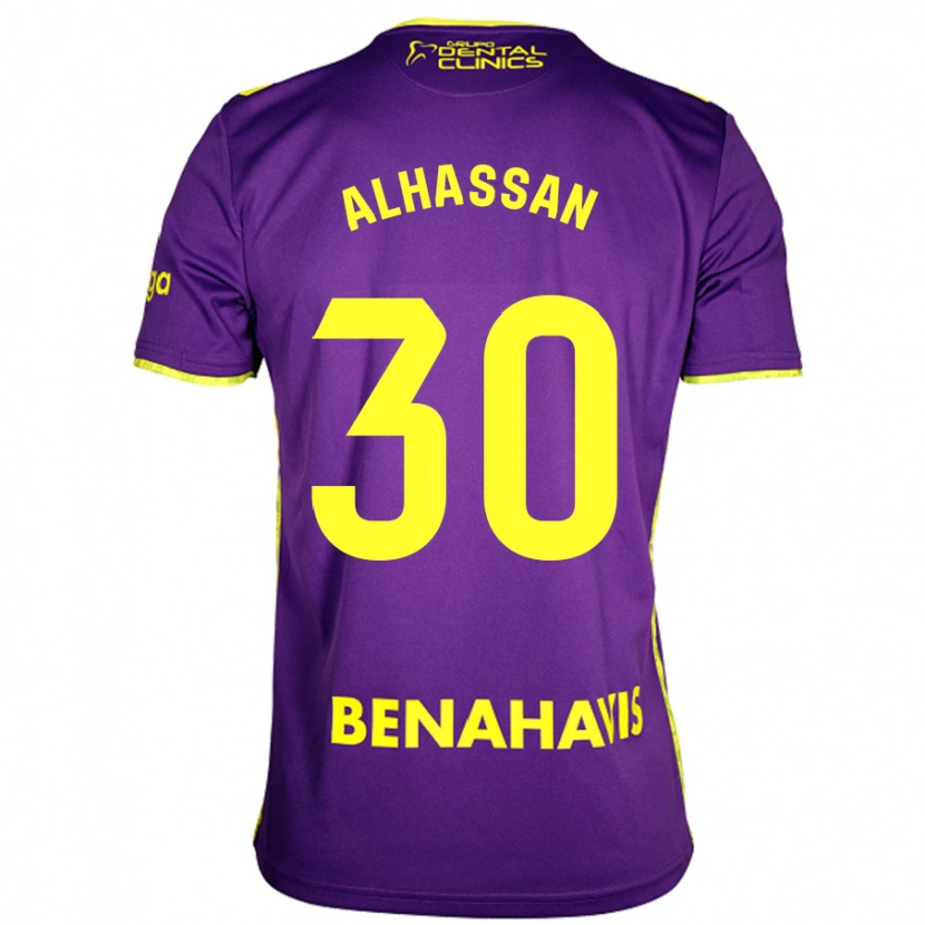 Danxen Dames Mubarak Alhassan #30 Paars Geel Uitshirt Uittenue 2024/25 T-Shirt