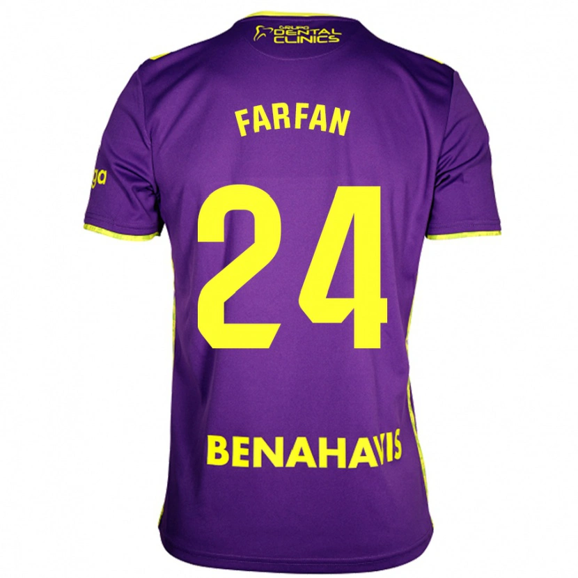 Danxen Dames María Farfán #24 Paars Geel Uitshirt Uittenue 2024/25 T-Shirt