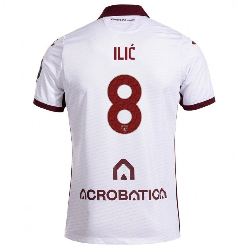 Danxen Dames Ivan Ilić #8 Wit Kastanjebruin Uitshirt Uittenue 2024/25 T-Shirt