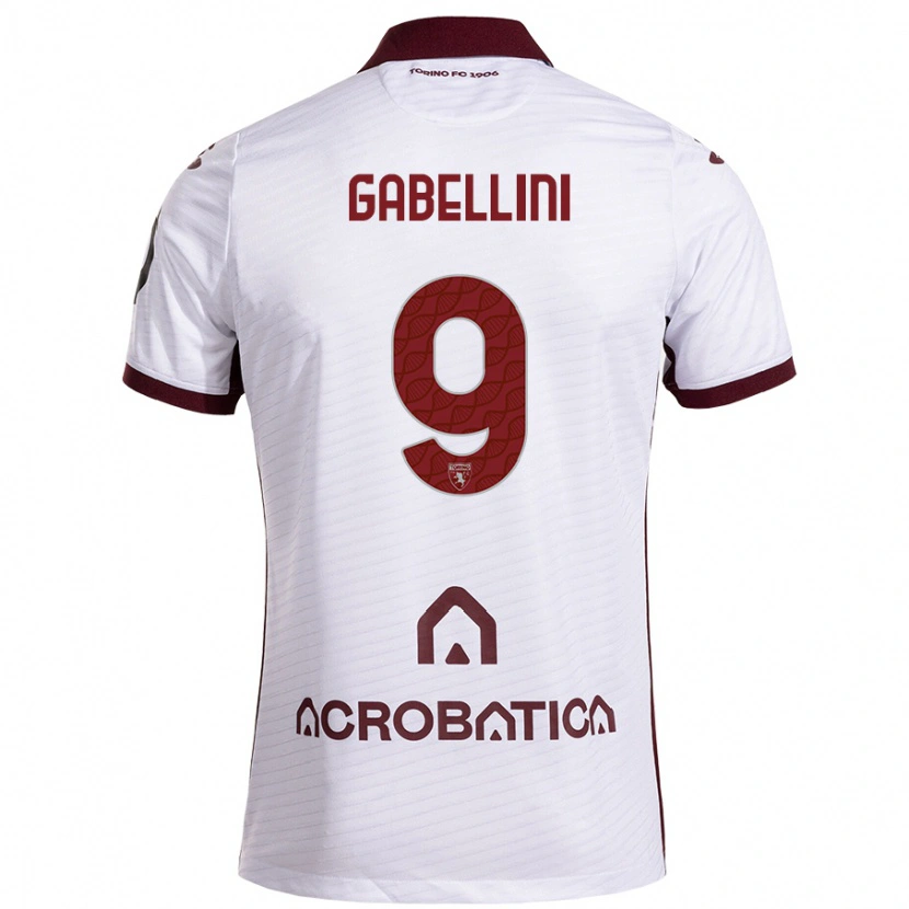 Danxen Dames Tommaso Gabellini #9 Wit Kastanjebruin Uitshirt Uittenue 2024/25 T-Shirt