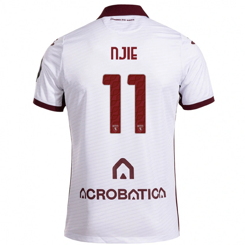 Danxen Dames Alieu Njie #11 Wit Kastanjebruin Uitshirt Uittenue 2024/25 T-Shirt