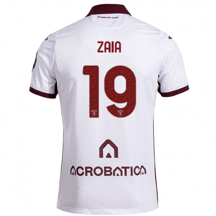 Danxen Dames Edoardo Zaia #19 Wit Kastanjebruin Uitshirt Uittenue 2024/25 T-Shirt