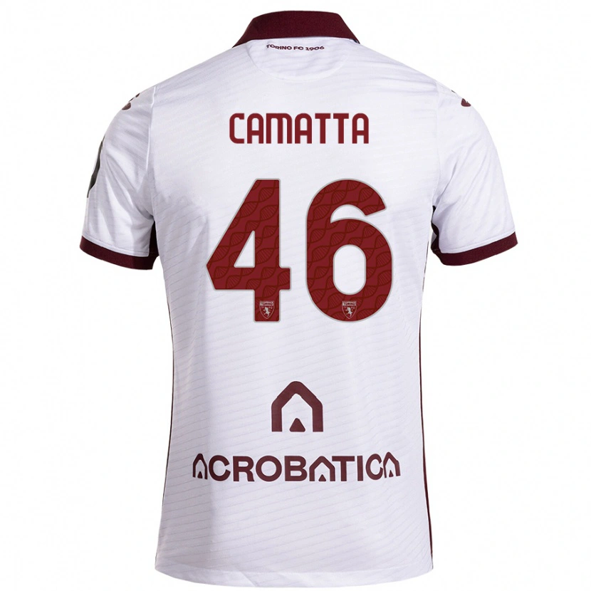 Danxen Dames Alessandro Camatta #46 Wit Kastanjebruin Uitshirt Uittenue 2024/25 T-Shirt