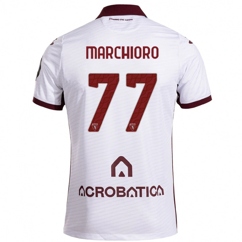 Danxen Dames Raffaele Marchioro #77 Wit Kastanjebruin Uitshirt Uittenue 2024/25 T-Shirt