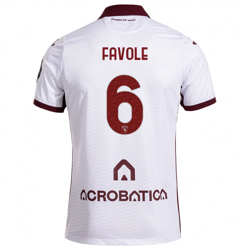Danxen Dames Stefania Favole #6 Wit Kastanjebruin Uitshirt Uittenue 2024/25 T-Shirt