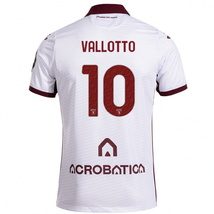 Danxen Dames Greta Vallotto #10 Wit Kastanjebruin Uitshirt Uittenue 2024/25 T-Shirt