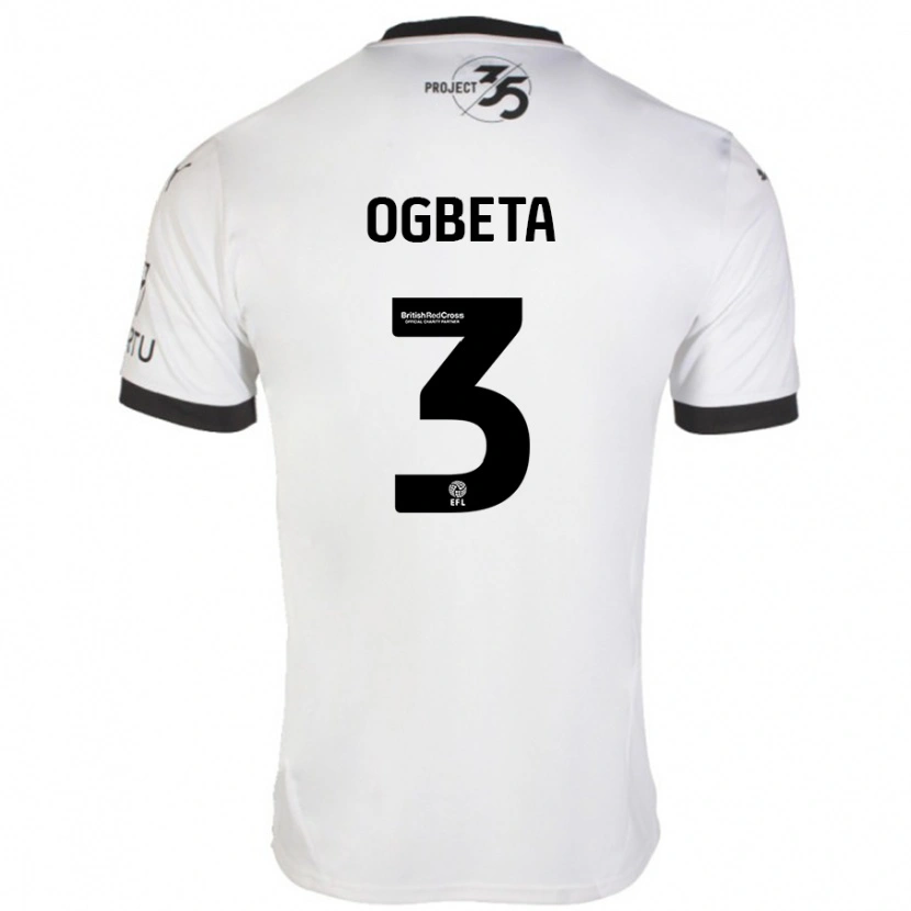 Danxen Dames Nathanael Ogbeta #3 Wit Zwart Uitshirt Uittenue 2024/25 T-Shirt