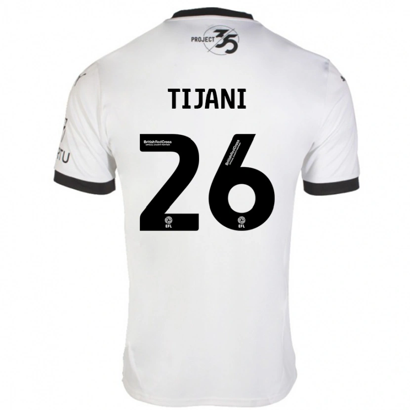 Danxen Dames Muhamed Tijani #26 Wit Zwart Uitshirt Uittenue 2024/25 T-Shirt