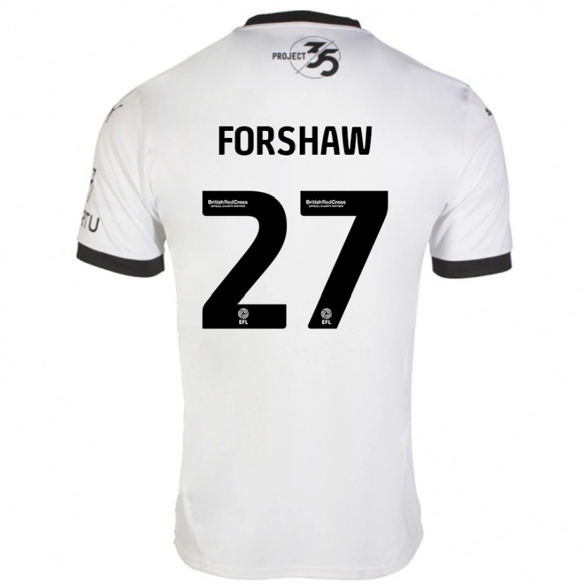 Danxen Dames Adam Forshaw #27 Wit Zwart Uitshirt Uittenue 2024/25 T-Shirt