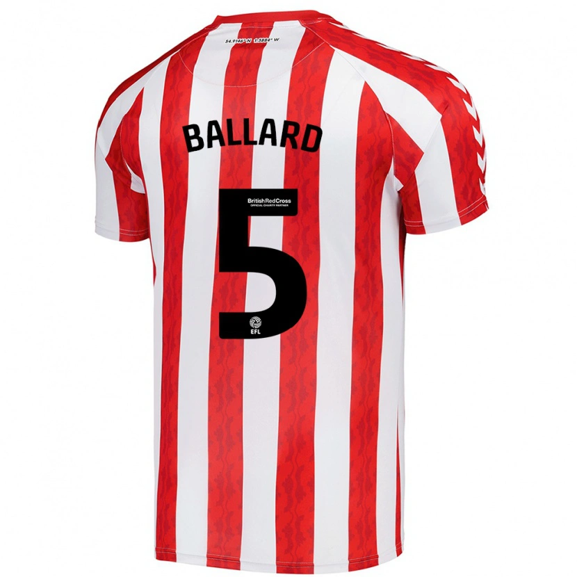 Danxen Kinderen Daniel Ballard #5 Rood Wit Thuisshirt Thuistenue 2024/25 T-Shirt