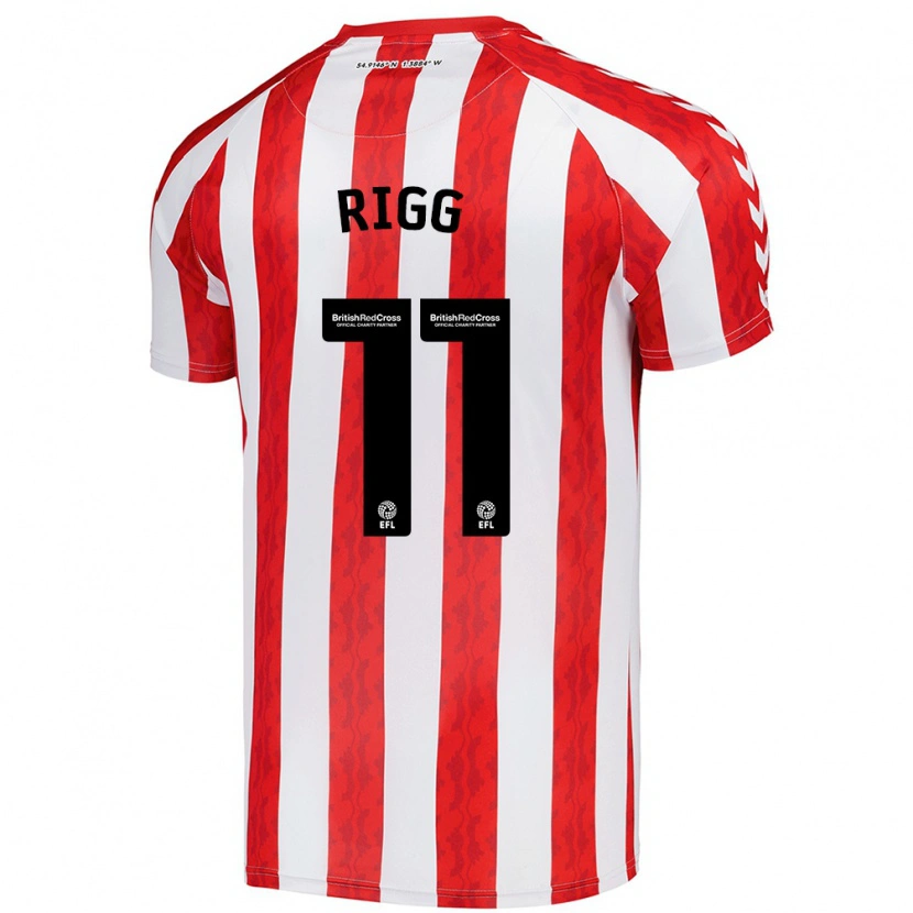 Danxen Kinderen Chris Rigg #11 Rood Wit Thuisshirt Thuistenue 2024/25 T-Shirt