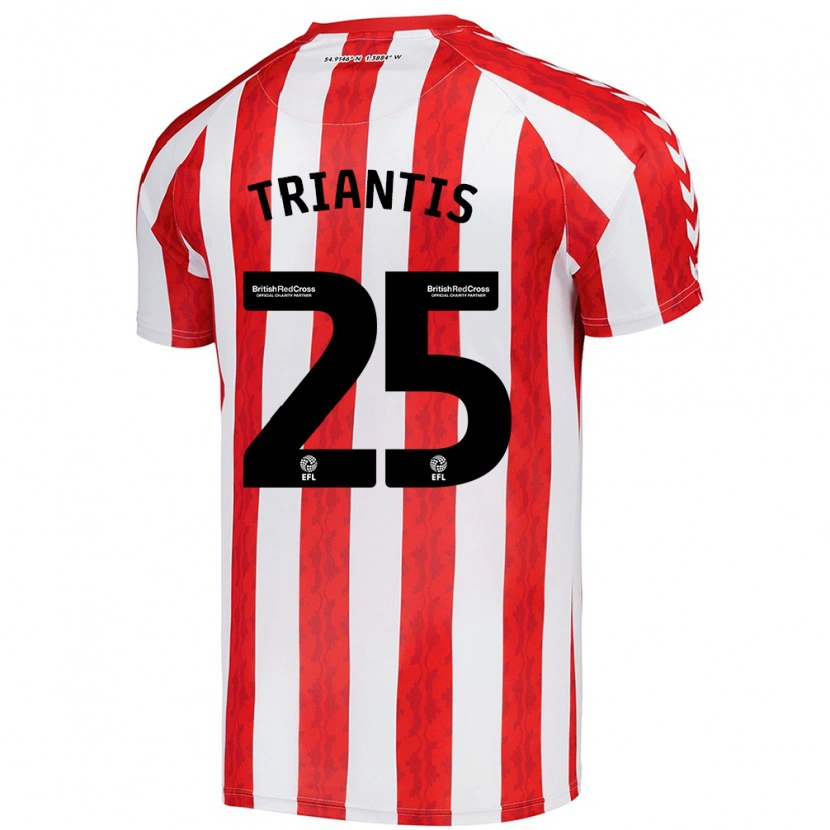 Danxen Kinderen Nectarios Triantis #25 Rood Wit Thuisshirt Thuistenue 2024/25 T-Shirt