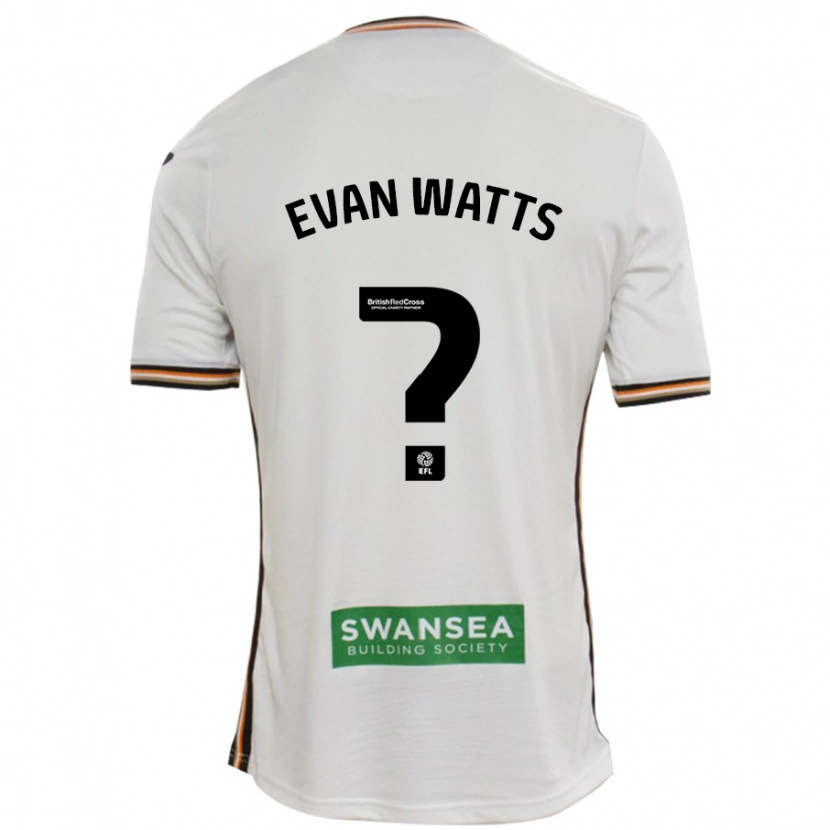 Danxen Kinderen Evan Watts #0 Wit Thuisshirt Thuistenue 2024/25 T-Shirt