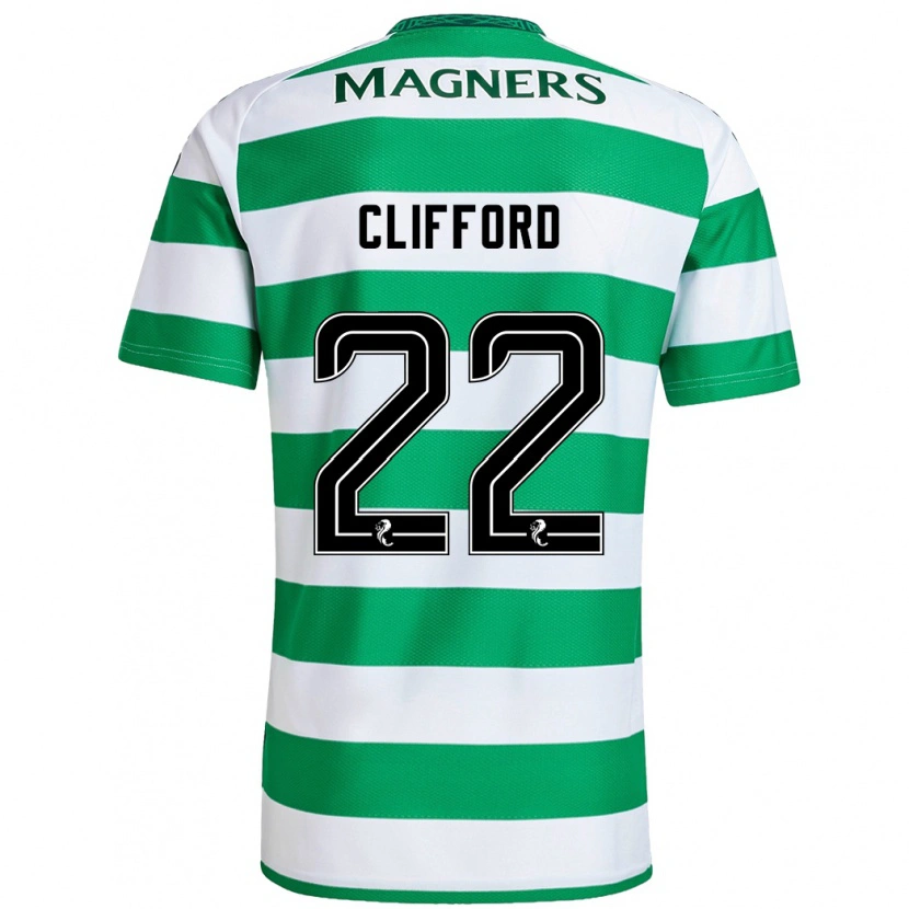 Danxen Kinderen Lucy Ashworth-Clifford #22 Groen Wit Thuisshirt Thuistenue 2024/25 T-Shirt