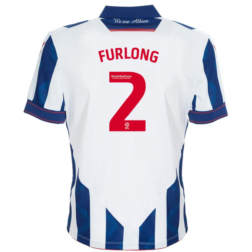 Danxen Kinderen Darnell Furlong #2 Wit Donkerblauw Thuisshirt Thuistenue 2024/25 T-Shirt