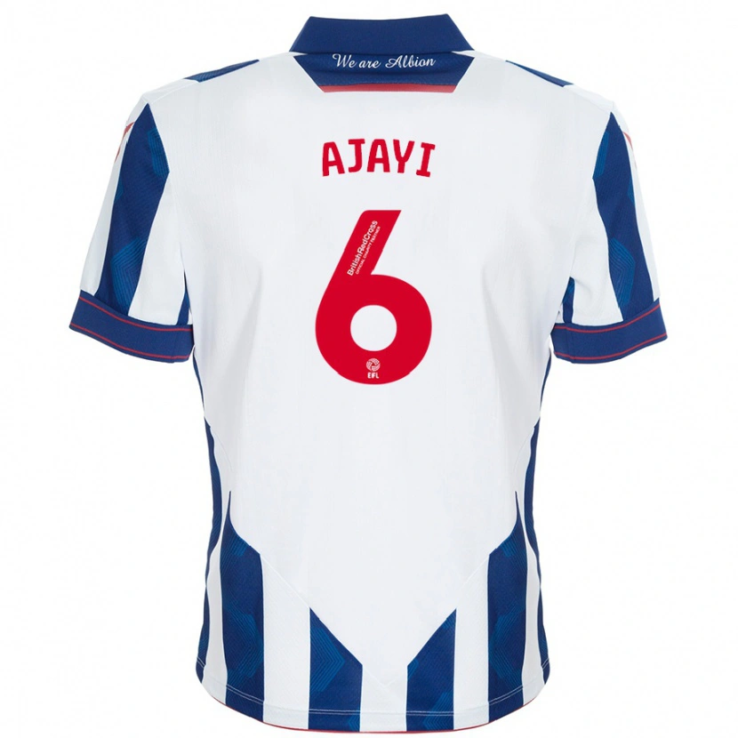Danxen Kinderen Semi Ajayi #6 Wit Donkerblauw Thuisshirt Thuistenue 2024/25 T-Shirt