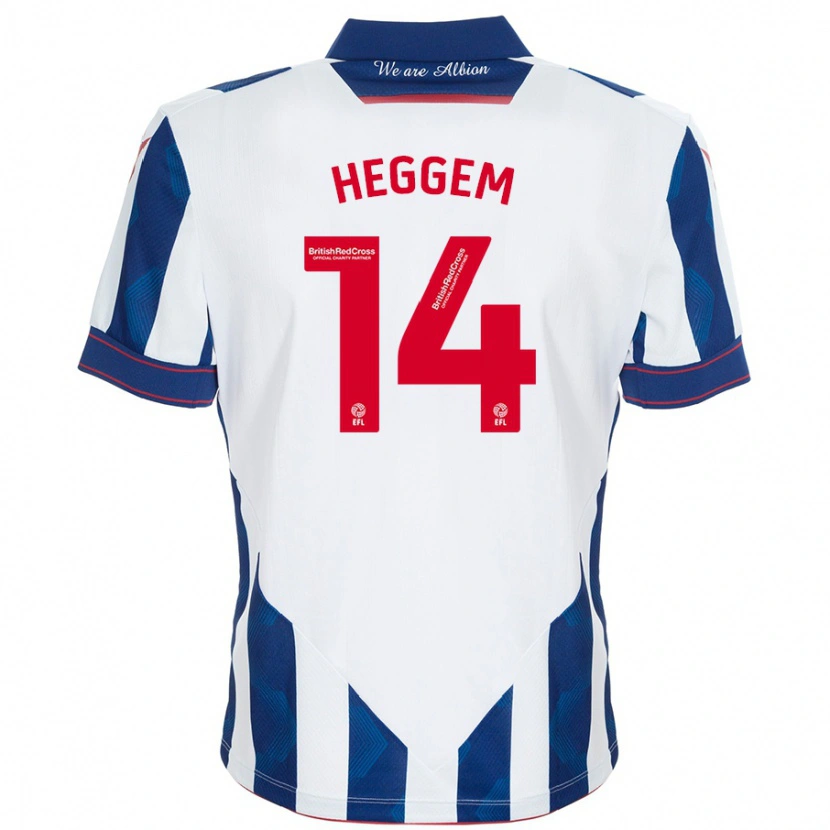 Danxen Kinderen Torbjørn Heggem #14 Wit Donkerblauw Thuisshirt Thuistenue 2024/25 T-Shirt