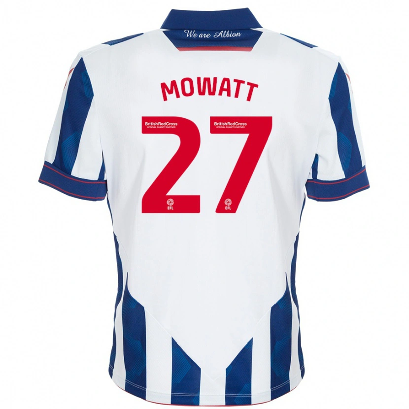 Danxen Kinderen Alex Mowatt #27 Wit Donkerblauw Thuisshirt Thuistenue 2024/25 T-Shirt