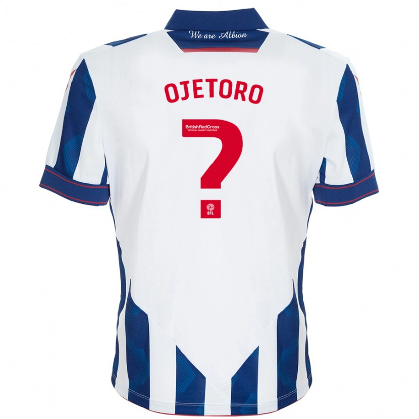Danxen Kinderen Wahab Ojetoro #0 Wit Donkerblauw Thuisshirt Thuistenue 2024/25 T-Shirt