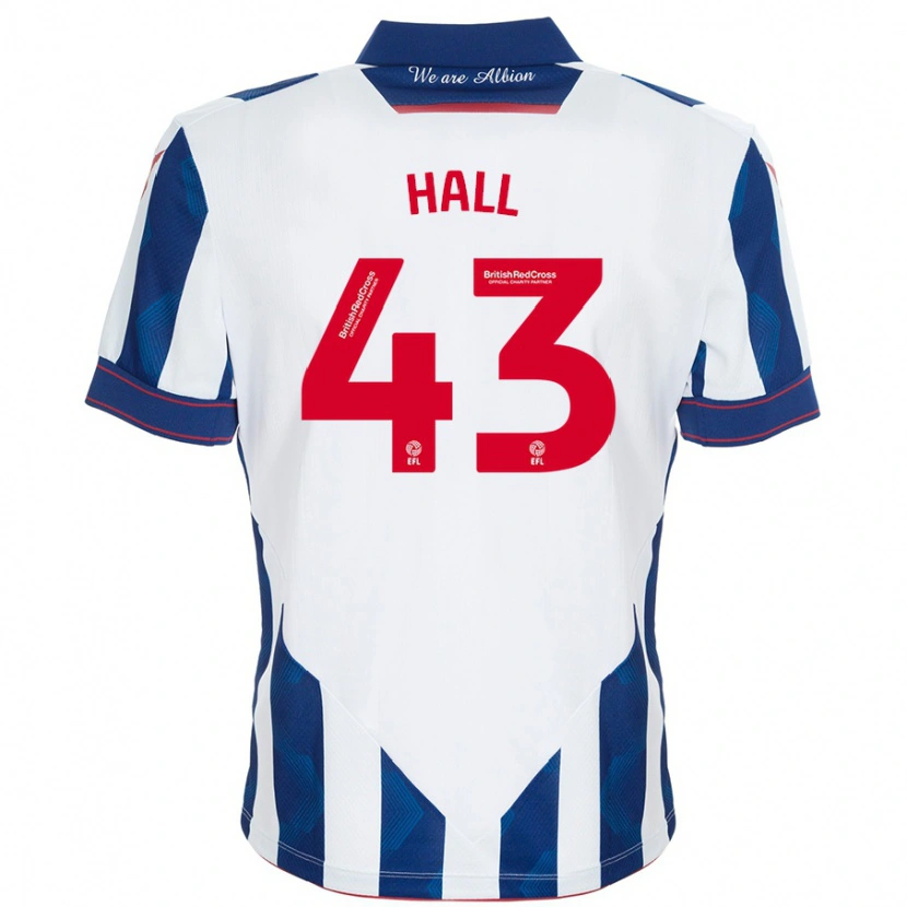 Danxen Kinderen Reece Hall #43 Wit Donkerblauw Thuisshirt Thuistenue 2024/25 T-Shirt