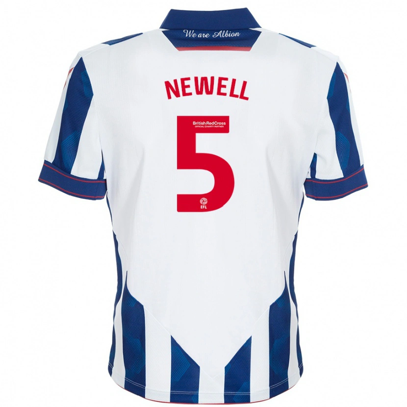 Danxen Kinderen Lucy Newell #5 Wit Donkerblauw Thuisshirt Thuistenue 2024/25 T-Shirt
