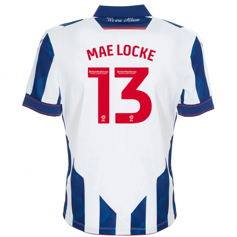 Danxen Kinderen Ellie Mae Locke #13 Wit Donkerblauw Thuisshirt Thuistenue 2024/25 T-Shirt