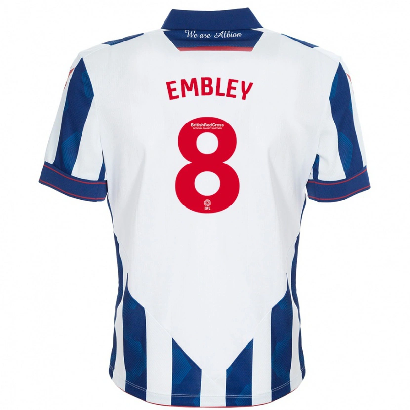 Danxen Kinderen Rosie Embley #8 Wit Donkerblauw Thuisshirt Thuistenue 2024/25 T-Shirt