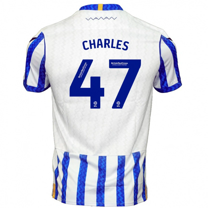 Danxen Kinderen Pierce Charles #47 Blauw Wit Thuisshirt Thuistenue 2024/25 T-Shirt