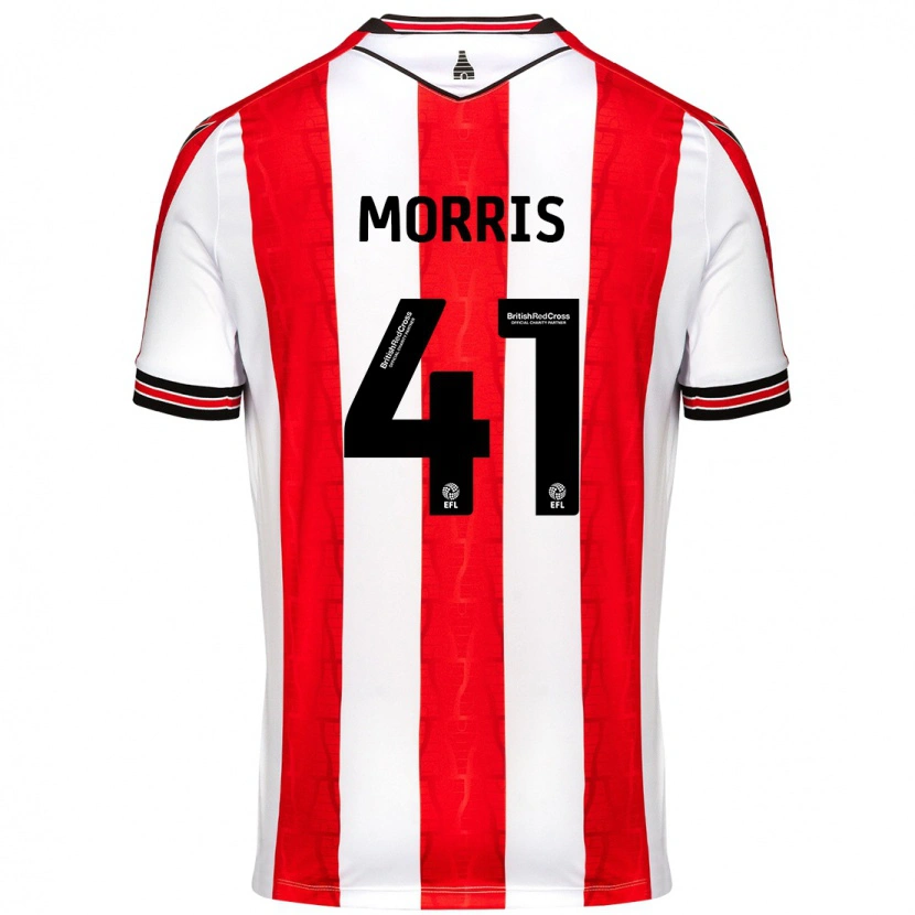 Danxen Kinderen Scott Morris #41 Rood Wit Thuisshirt Thuistenue 2024/25 T-Shirt