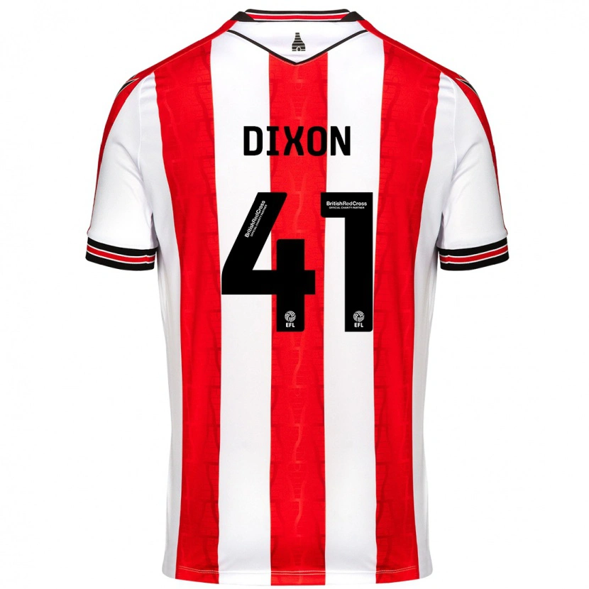Danxen Kinderen Jaden Dixon #41 Rood Wit Thuisshirt Thuistenue 2024/25 T-Shirt
