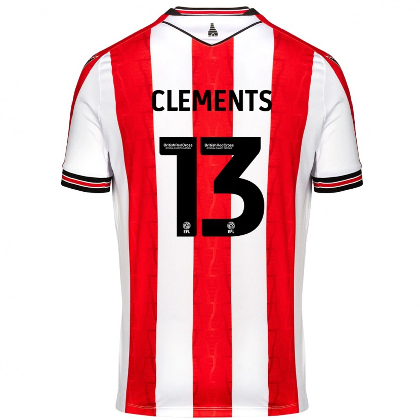 Danxen Kinderen Daisy Clements #13 Rood Wit Thuisshirt Thuistenue 2024/25 T-Shirt