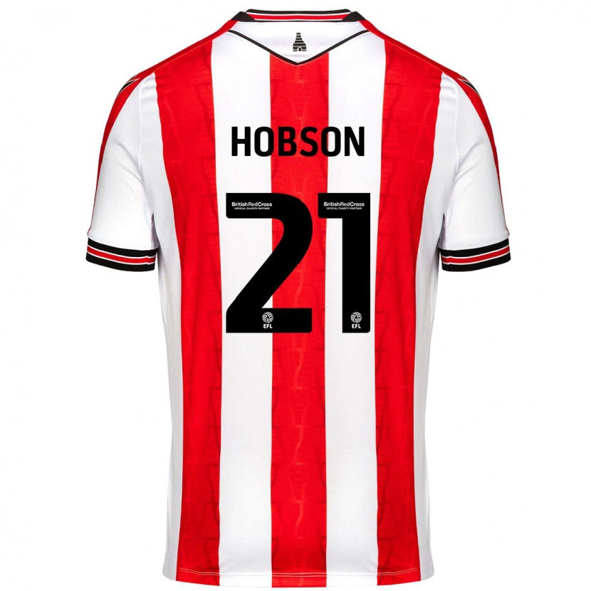 Danxen Kinderen Elizabeth Hobson #21 Rood Wit Thuisshirt Thuistenue 2024/25 T-Shirt