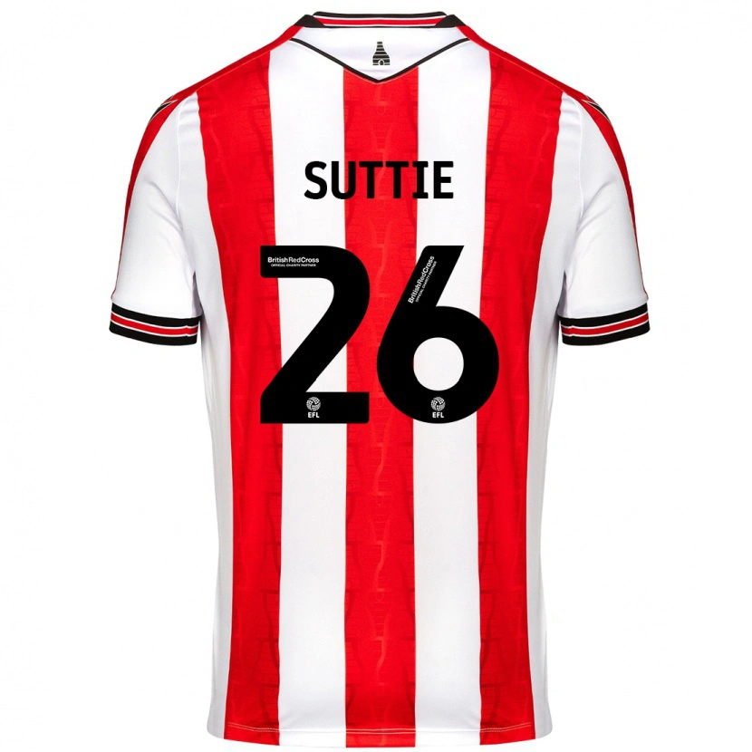 Danxen Kinderen Arabella Suttie #26 Rood Wit Thuisshirt Thuistenue 2024/25 T-Shirt