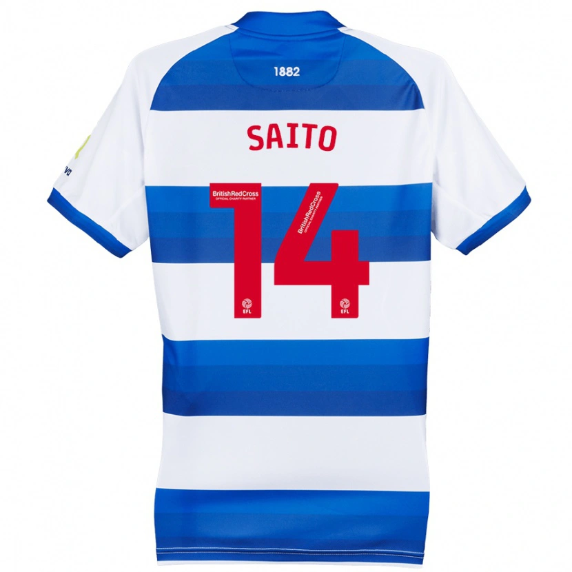 Danxen Kinderen Koki Saito #14 Wit Blauw Thuisshirt Thuistenue 2024/25 T-Shirt