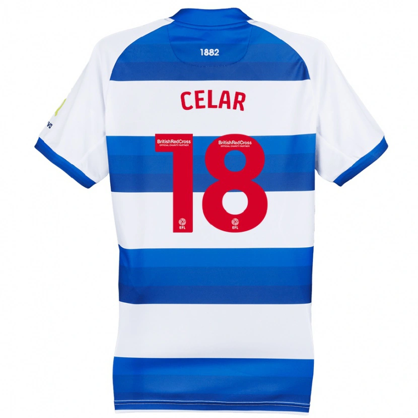 Danxen Kinderen Zan Celar #18 Wit Blauw Thuisshirt Thuistenue 2024/25 T-Shirt