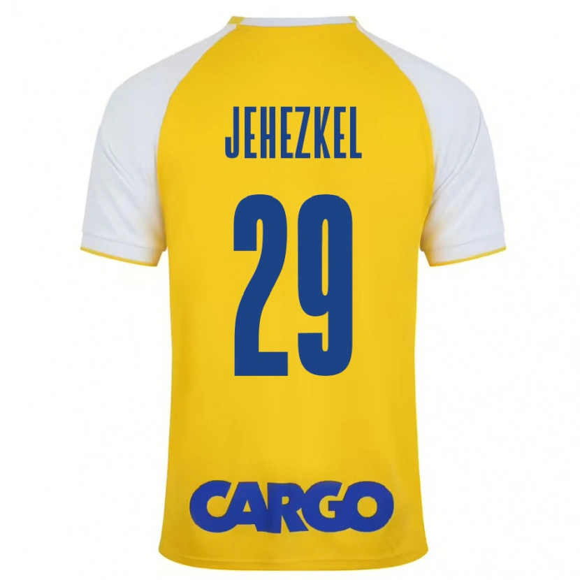 Danxen Kinderen Sagiv Jehezkel #29 Geel Wit Thuisshirt Thuistenue 2024/25 T-Shirt