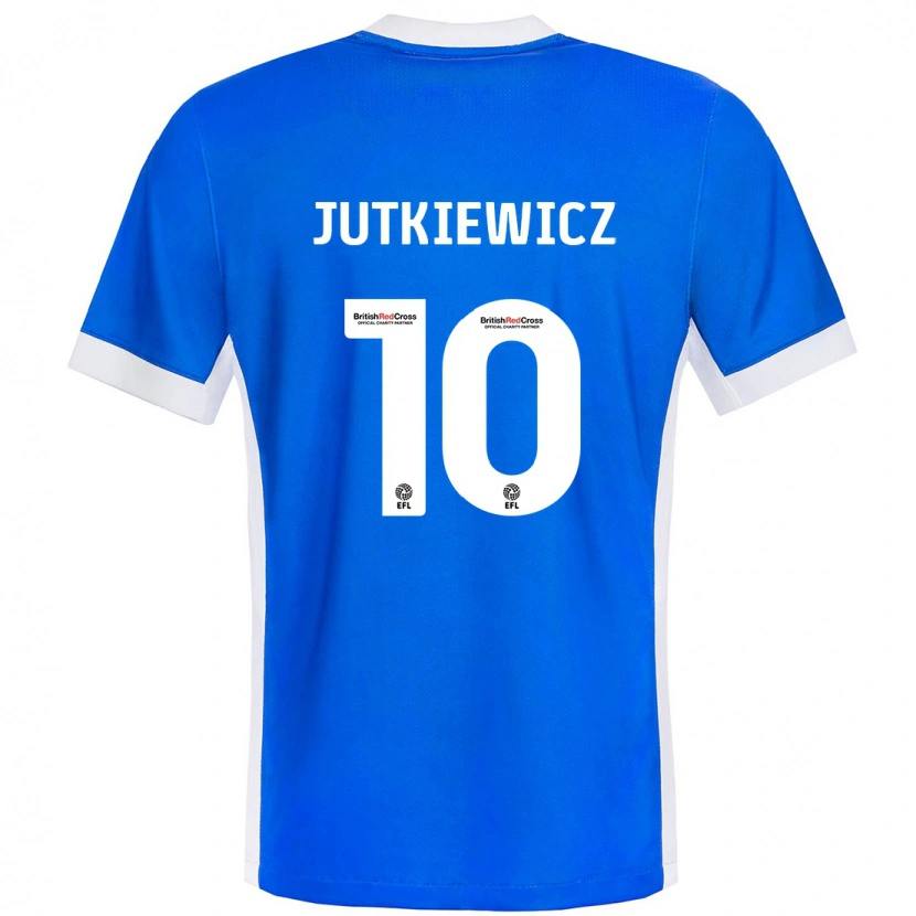 Danxen Kinderen Lukas Jutkiewicz #10 Blauw Wit Thuisshirt Thuistenue 2024/25 T-Shirt