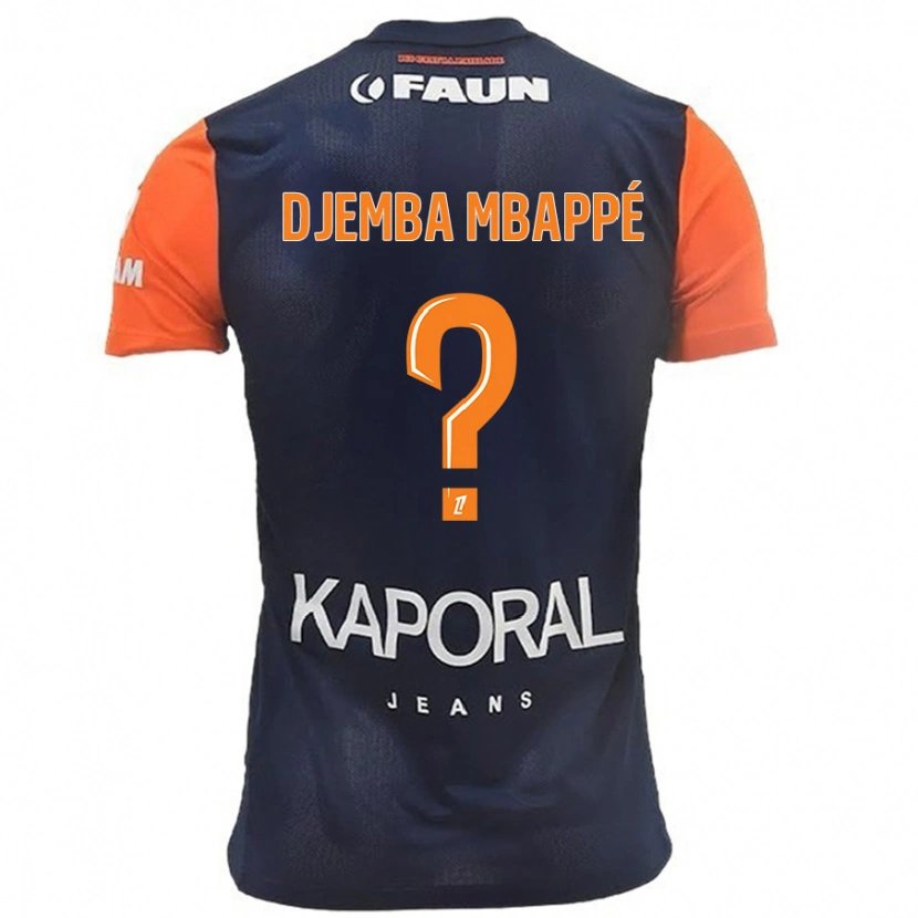 Danxen Kinderen Yvan Djemba Mbappé #0 Marineblauw Oranje Thuisshirt Thuistenue 2024/25 T-Shirt