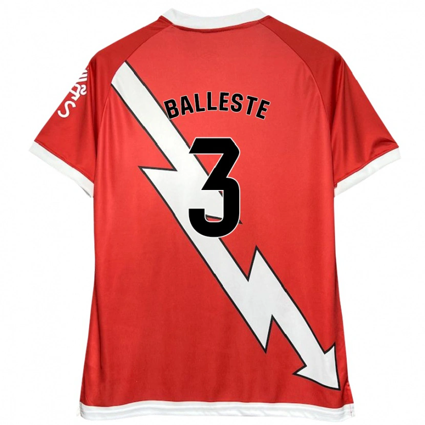 Danxen Kinderen Laia Ballesté #3 Wit Rood Thuisshirt Thuistenue 2024/25 T-Shirt
