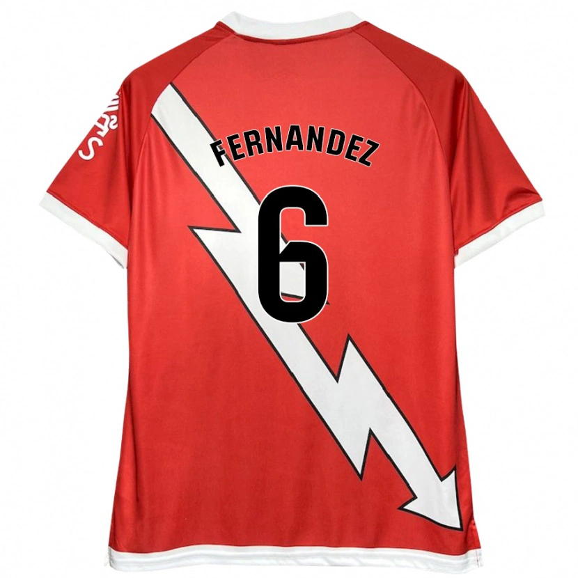 Danxen Kinderen Paula Fernández #6 Wit Rood Thuisshirt Thuistenue 2024/25 T-Shirt
