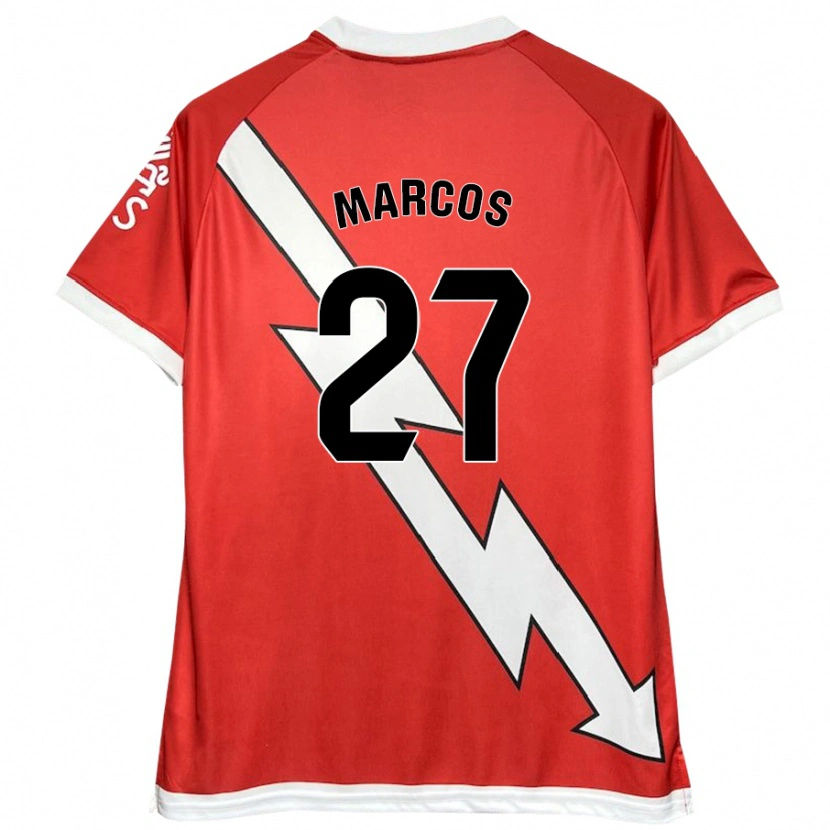 Danxen Kinderen Álvaro Marcos #27 Wit Rood Thuisshirt Thuistenue 2024/25 T-Shirt