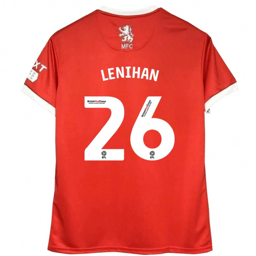 Danxen Kinderen Darragh Lenihan #26 Rood Wit Thuisshirt Thuistenue 2024/25 T-Shirt