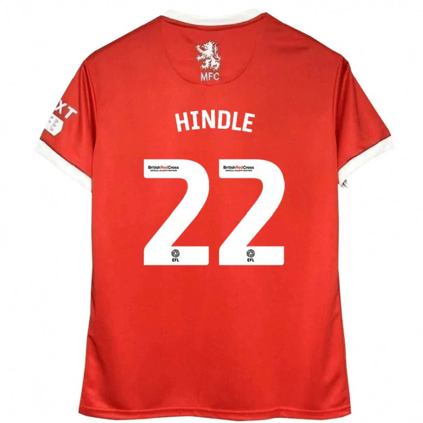 Danxen Kinderen Rachel Hindle #22 Rood Wit Thuisshirt Thuistenue 2024/25 T-Shirt