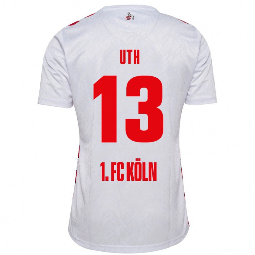 Danxen Kinderen Mark Uth #13 Wit Rood Thuisshirt Thuistenue 2024/25 T-Shirt