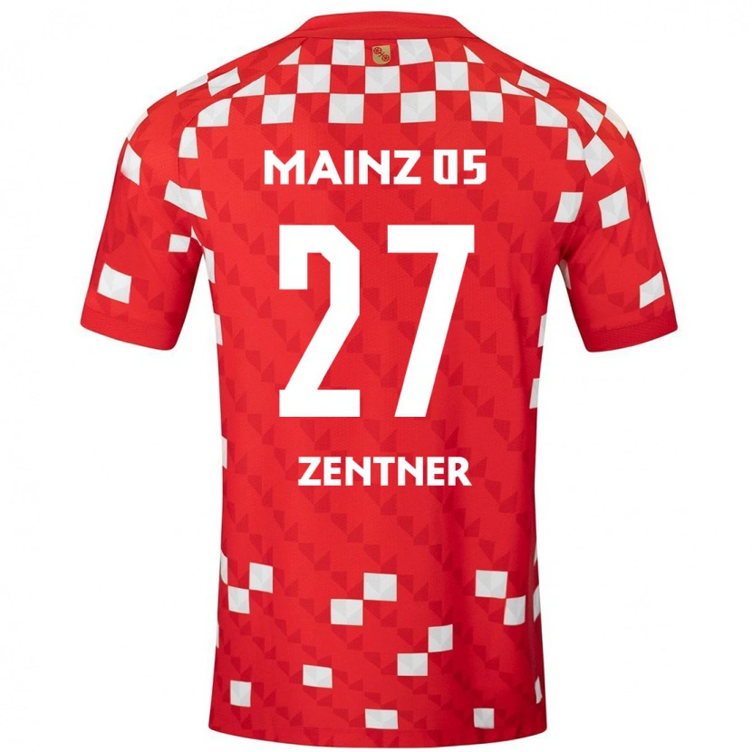Danxen Kinderen Robin Zentner #27 Wit Rood Thuisshirt Thuistenue 2024/25 T-Shirt
