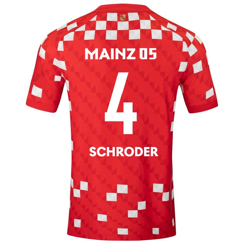 Danxen Kinderen Lara Schröder #4 Wit Rood Thuisshirt Thuistenue 2024/25 T-Shirt